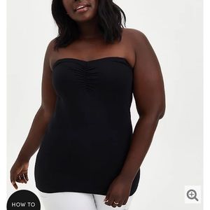 Torrid Black Ruched Foxy Tube Top (Brand New)